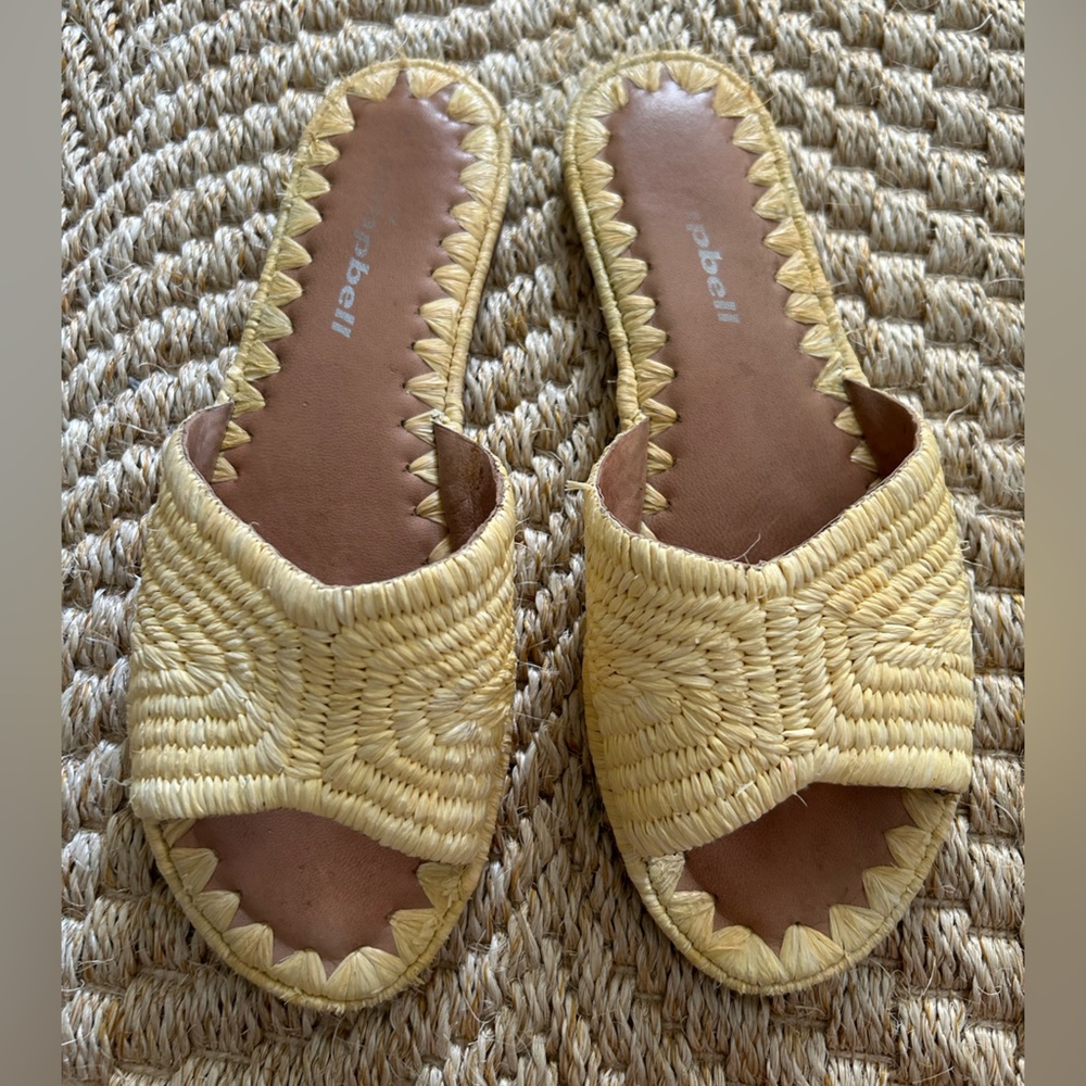 Jeffrey Campbell Raffia Slides, Size 8